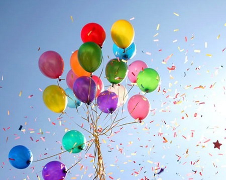 Скачать открытки с воздушными шарами с днем рождения — крутые открытки