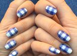 Маникюр клетка гингем Маникюр клетка гингем