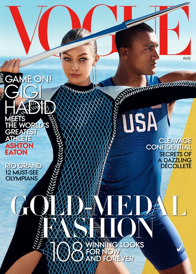 Джіджі Хадід і Ештон Ітон в фотосесії Vogue (серпень, 2016)