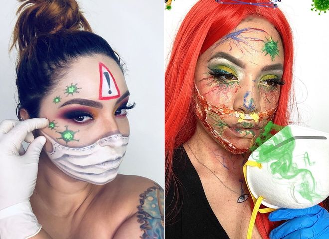 Нарисовать лицо: талантливые визажисты показали, как краситься, если ты носишь маску