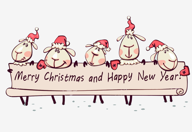 Прикольная открытка с овечками 2015