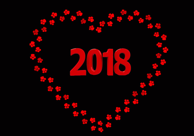 Романтического Нового года собаки 2018
