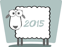 Прикольная открытка к Новому году овцы 2015