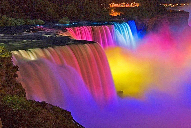 Ниагарский водопад фото ночью