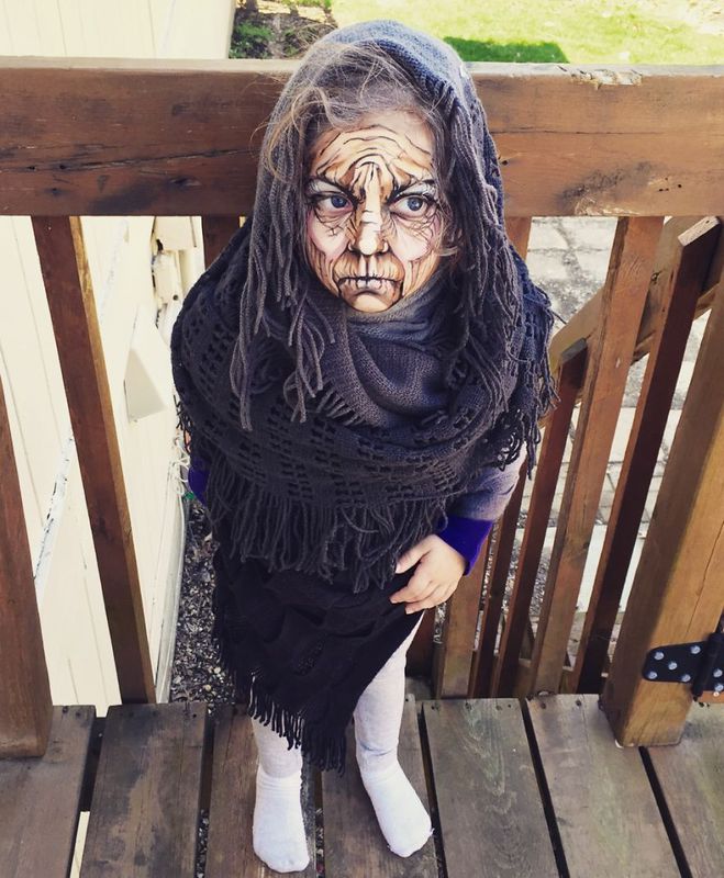 Недетский макияж для ребенка на Хэллоуин