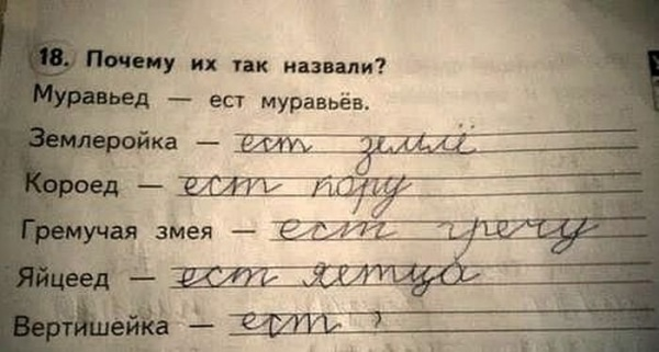 Шедевры из школьных тетрадей