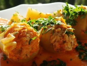 Фаршированный перец с картошкой Фаршированный перец с картошкой