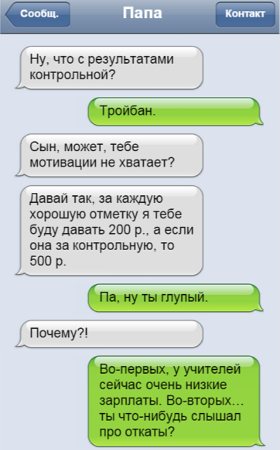 Переписки со школьниками
