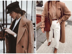 С чем носить пальто песочного оттенка