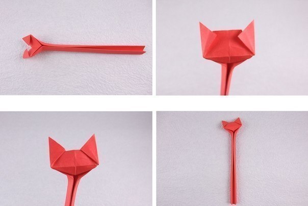 Влюбленные котики в стиле оригами
