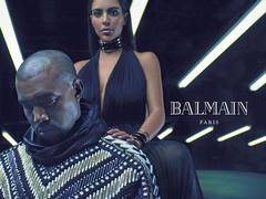 Ким Кардашьян и Канье Вест в рекламе Balmain