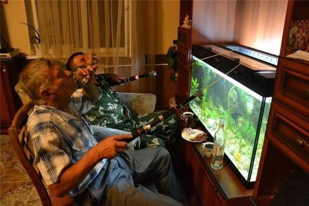 Когда лень ехать на рыбалку