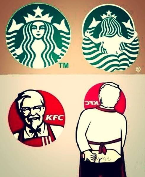 Знаменитые логотипы с обратной стороны