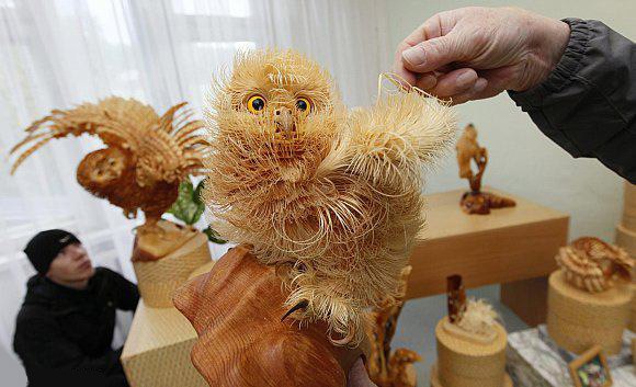 Уникальные скульптуры из деревянной стружки
