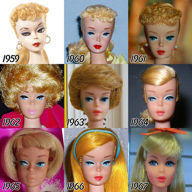 Как менялась кукла Барби с 1959 по 2015