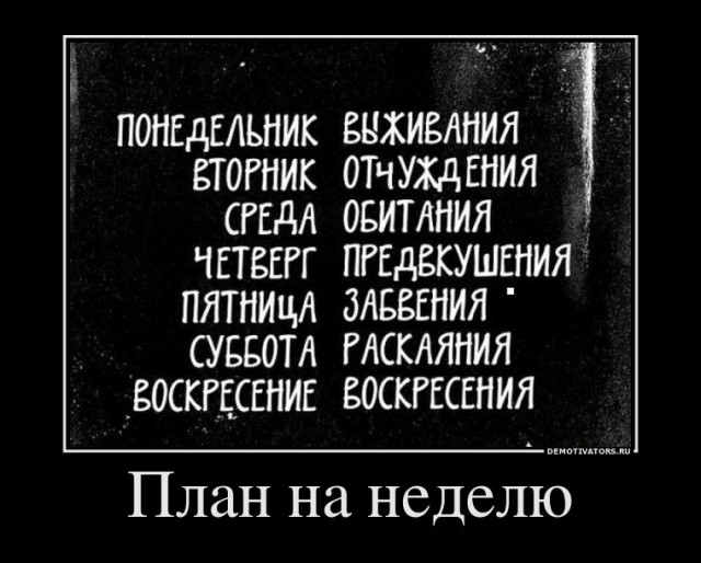 Демотиватор про дни недели