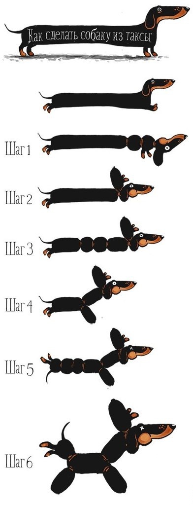 Как сделать собаку из таксы