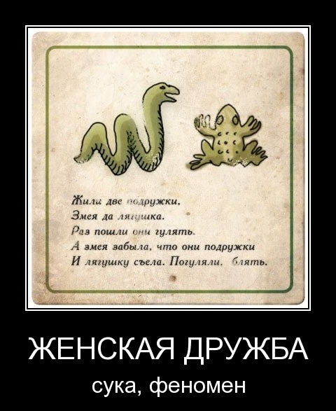 Почему женская дружба недолговечна? Прикольный демотиватор
