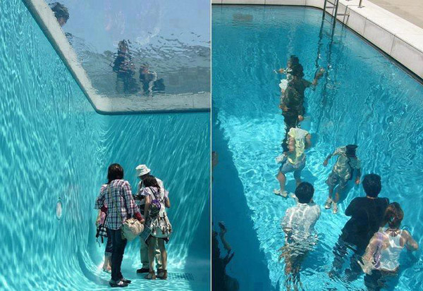 Необычное зрелище! Фальшивый бассейн в Японии
