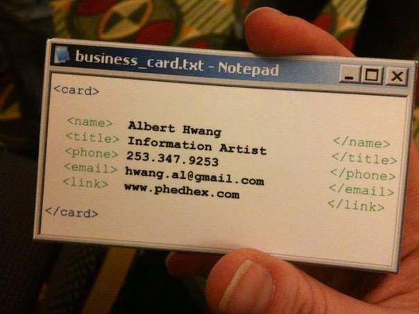 Крутая визитка программиста. Прикол