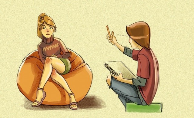 Смешной комикс "Натурщица"